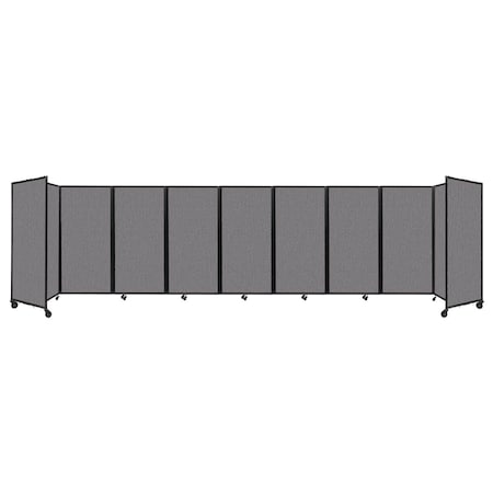 Versare Room Divider 360 Folding Portable Partition 25' x 6' Slate Fabric 1172919